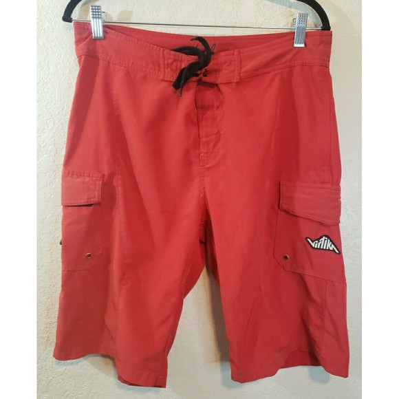 Virtika Mens Tall Board Shorts Red Size 34 - Picture 1 of 10